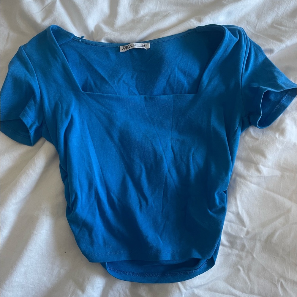 Zara Blue Short Sleeve Top